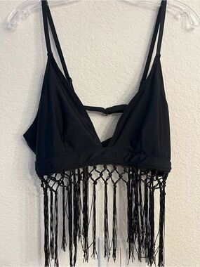 ULTIMATE BLACK FRINGE BIKINI TOP